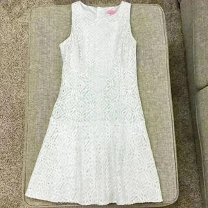 Lilly Pulitzer Eyelit Drop Hem Sleeveless Dress